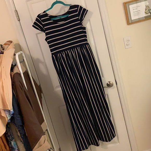 Striped Modcloth maxi dress sz L - Picture 5 of 6